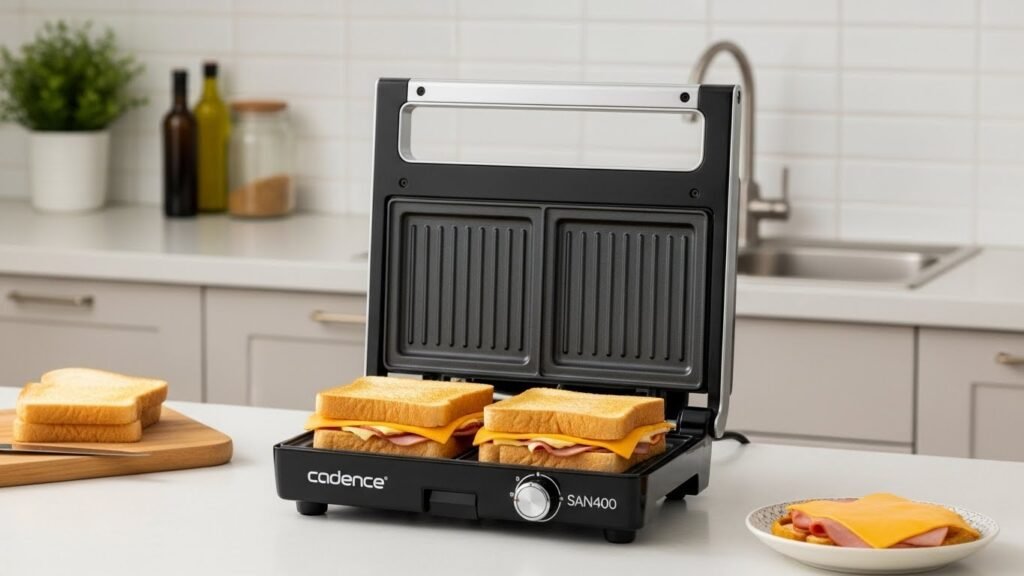 Fotografia realista em alta resolução de uma Grill Sanduicheira