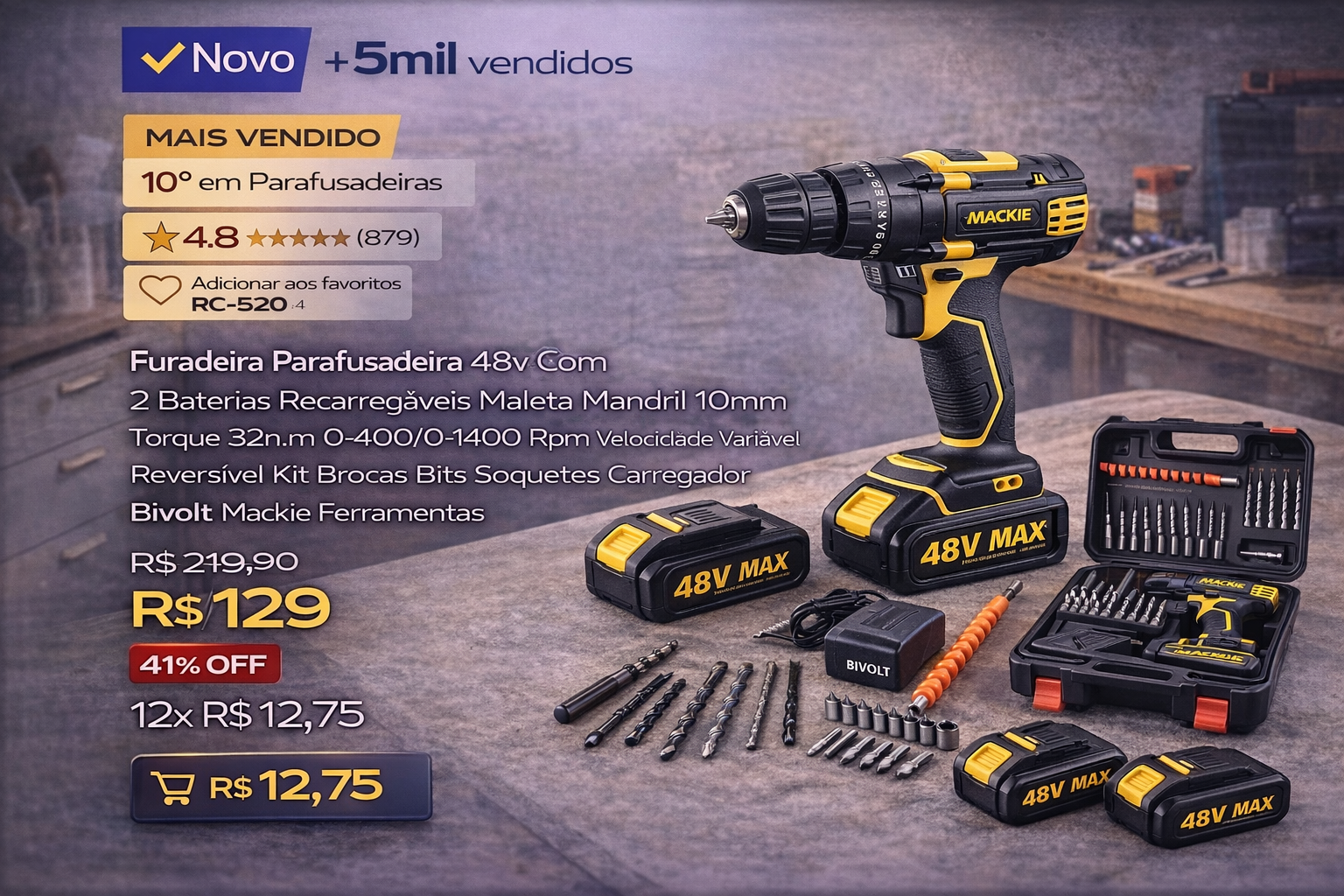 Furadeira Parafusadeira 48V : A Ferramenta Essencial para Profissionais