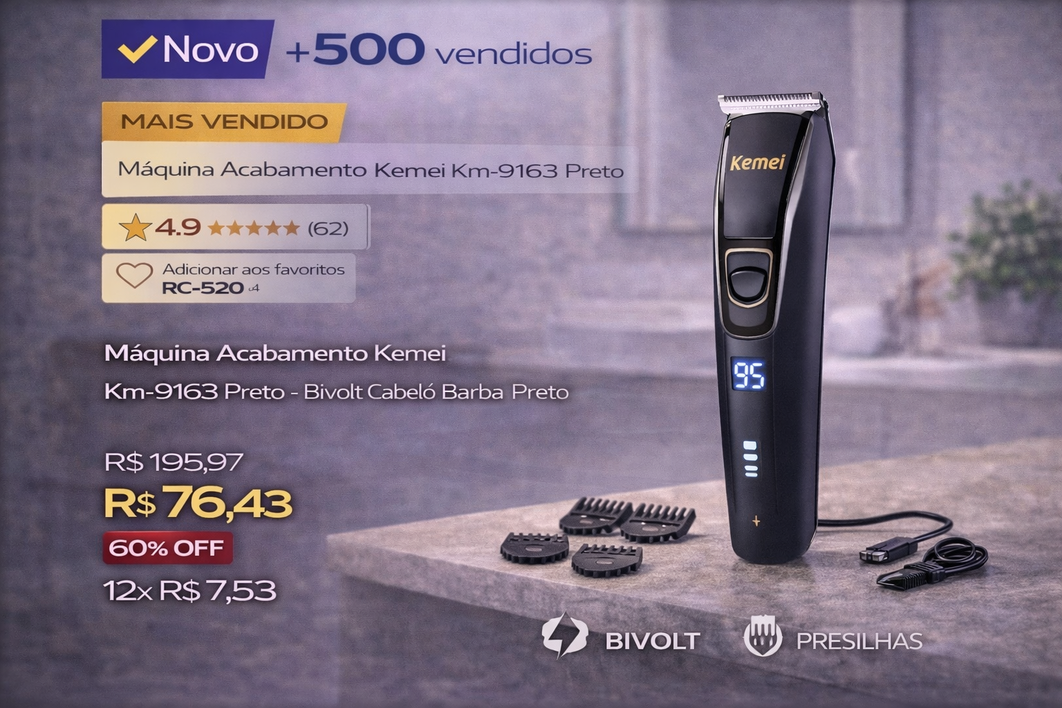 Review Completo da Máquina de Acabamento Kemei KM-9163