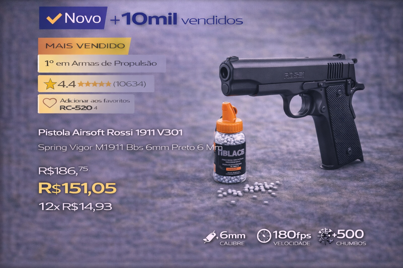 Pistola Airsoft Rossi Vale a Pena Comprar em 2026?