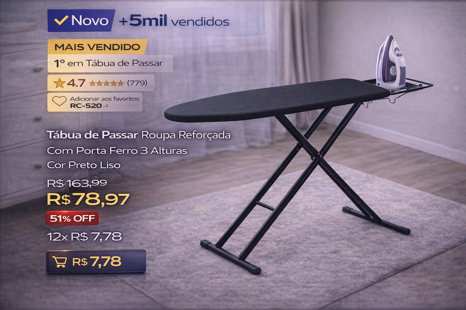 A Melhor Tábua de Passar Roupa Reforçada: Review Completo