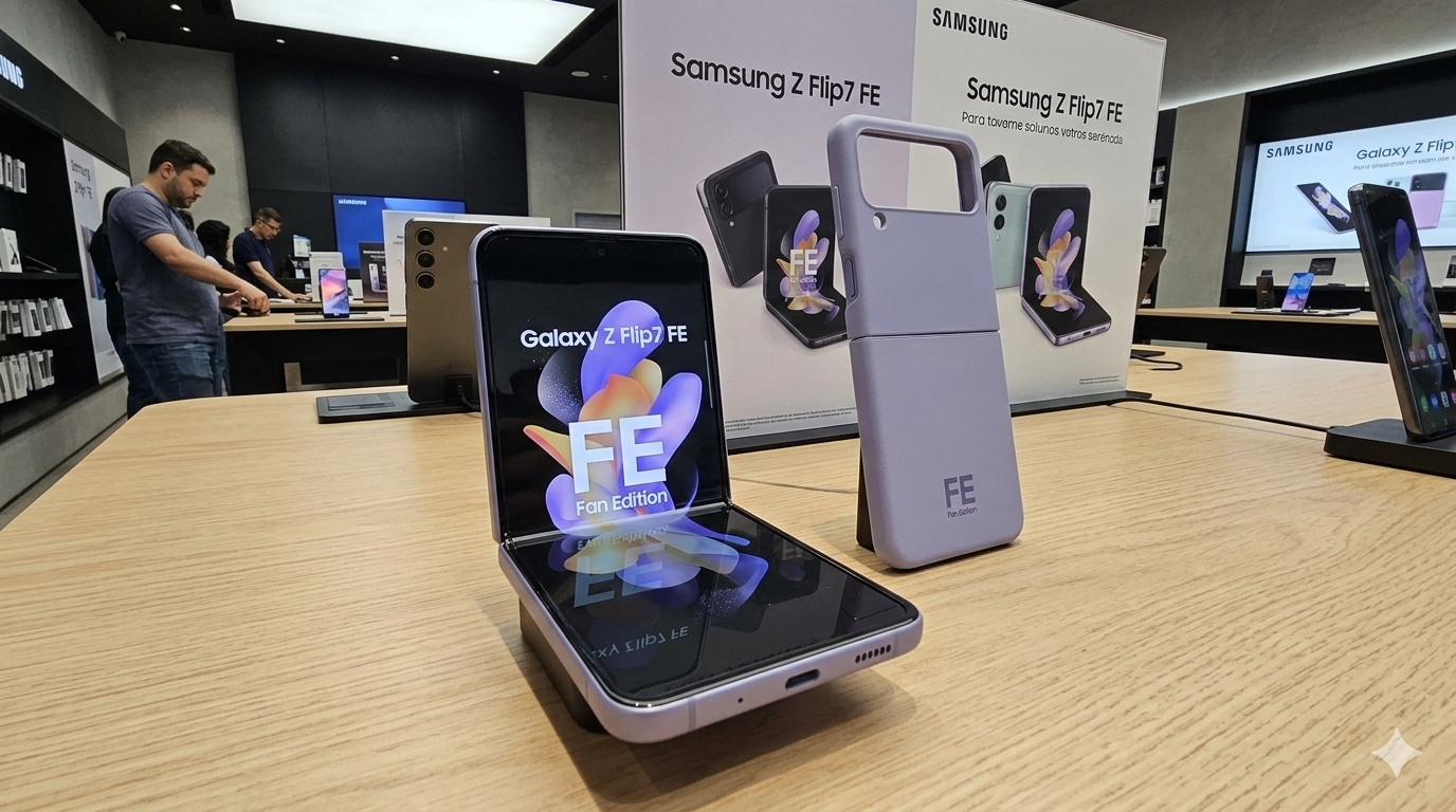 O Samsung Galaxy Z Flip7 FE modelos topo de linha.