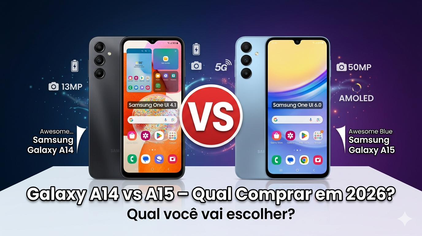 Galaxy A14 vs A15: Qual comprar hoje em 2026?