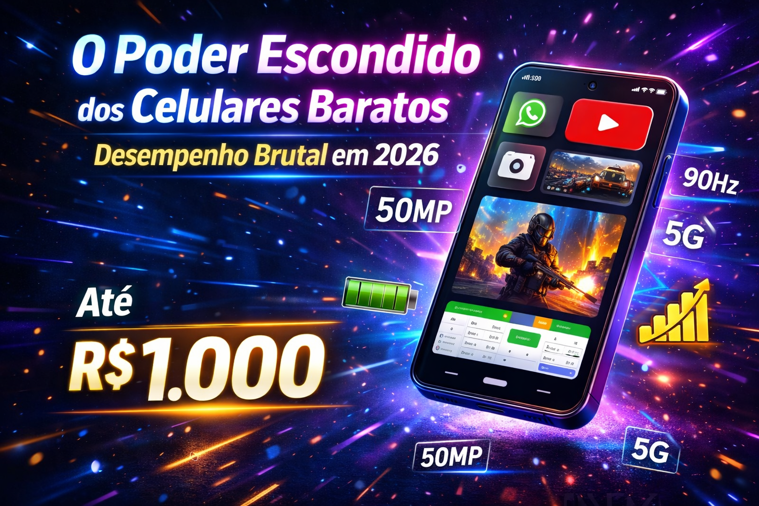 O Poder Escondido dos Celulares Baratos: Desempenho Brutal até R$ 1.000