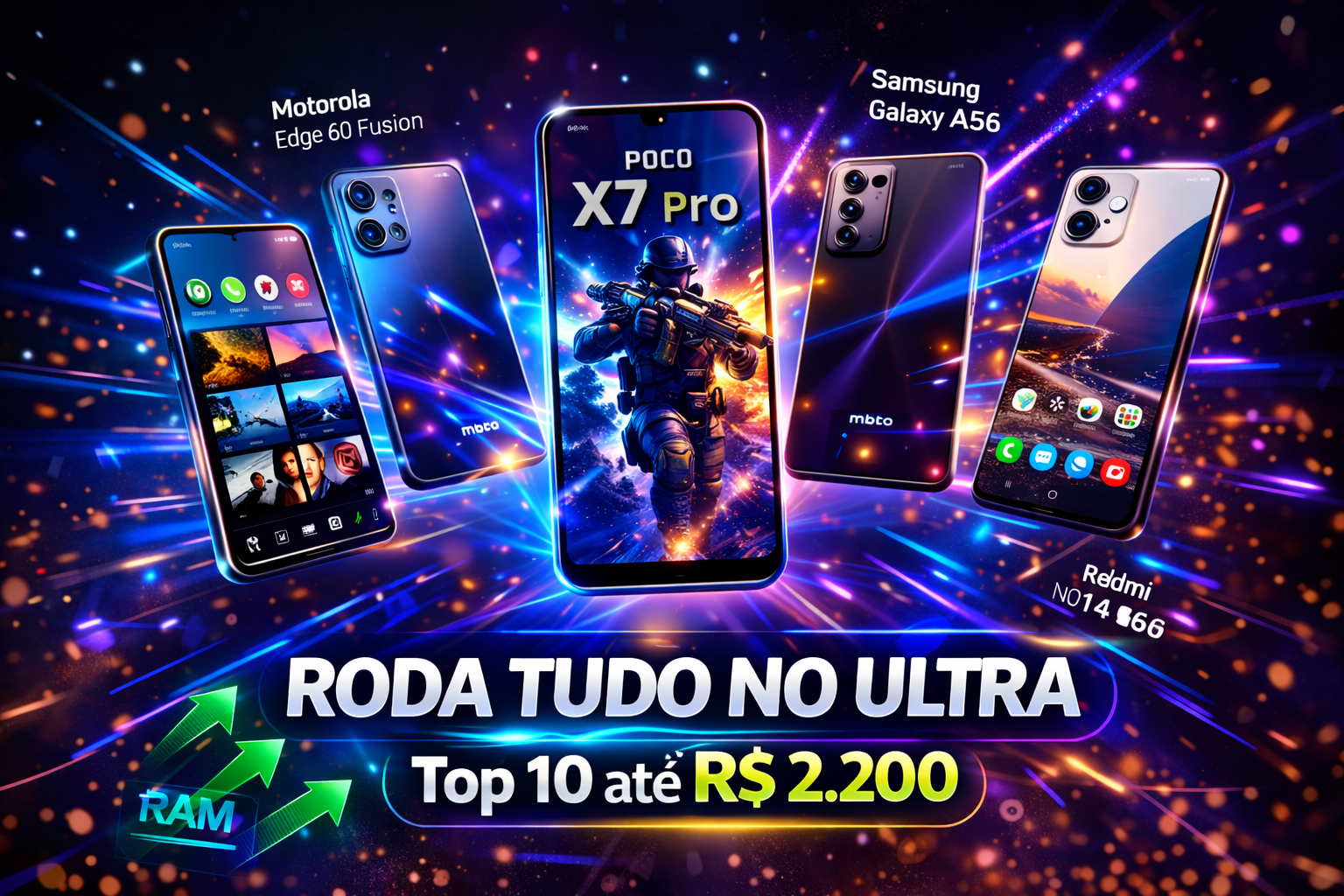 Celular que Roda Tudo no Ultra? Top 10 até R$ 2.200